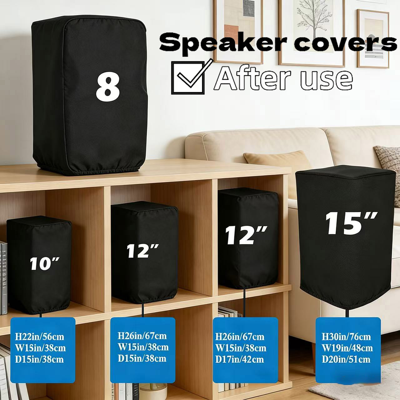 Home Cinema Speakers - Прочные черные чехлы для колонок из