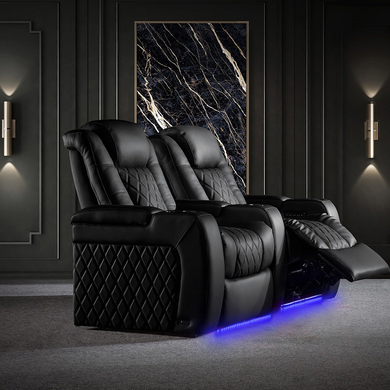 Home Cinema Recliners - Современный кожаный электрический диван с откидной