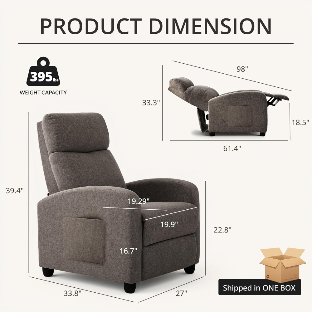 Home Cinema Recliners - Современное кресло-реклайнер с ручным механизмом откидывания,