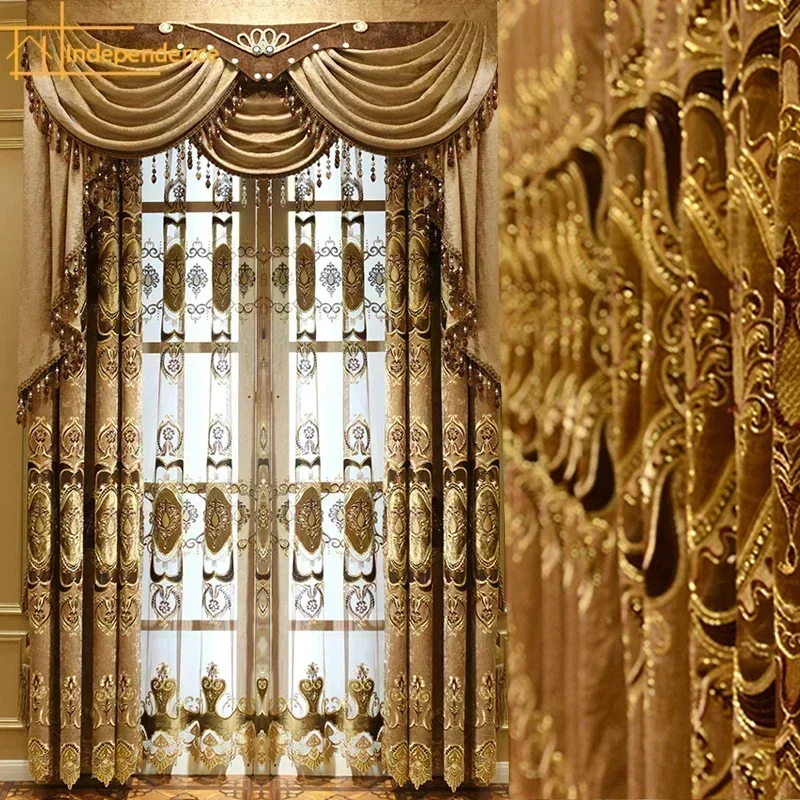Blackout Curtain Thick - Роскошные дворцовые шторы с вышивкой в