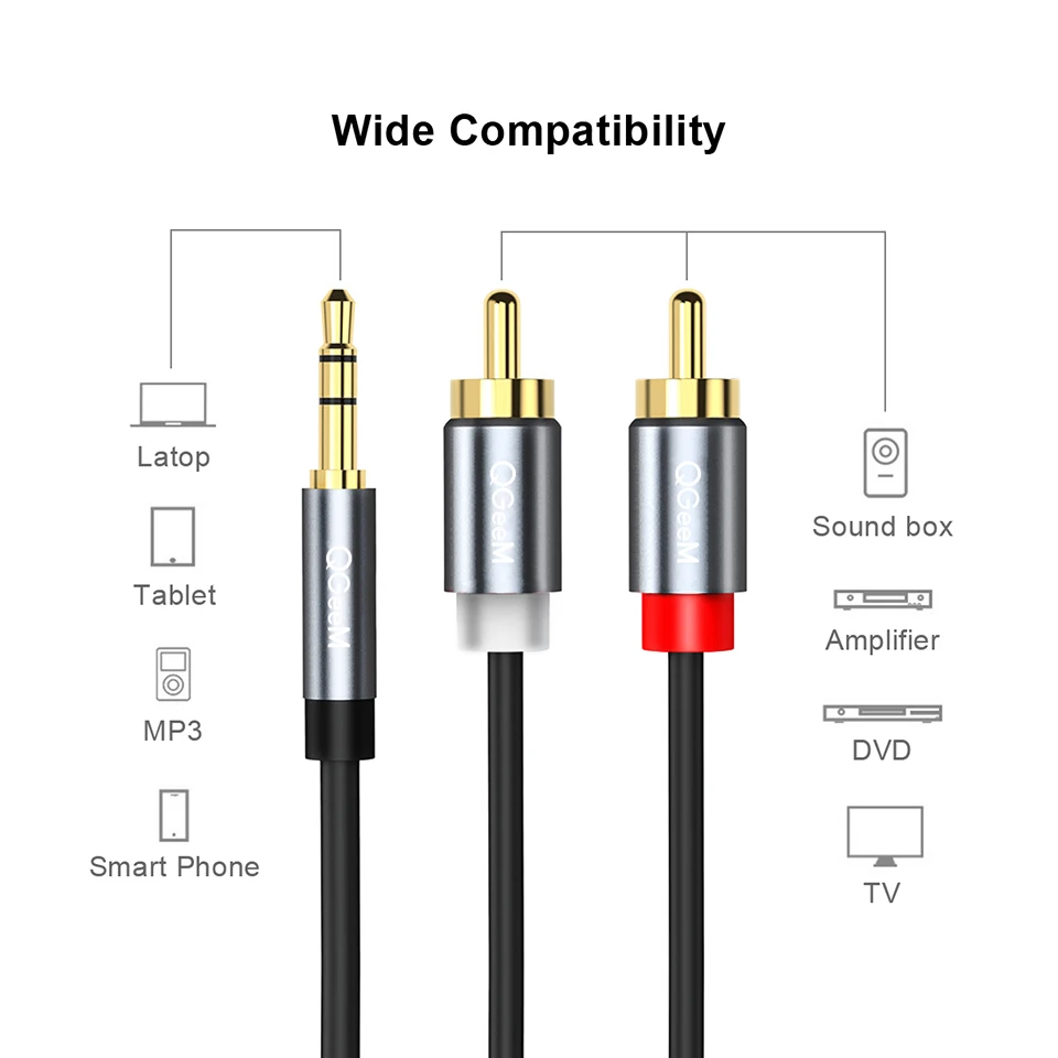 Кабель QGeeM RCA 2RCA на 3.5 м – обзор и цена Home Cinema Dvd