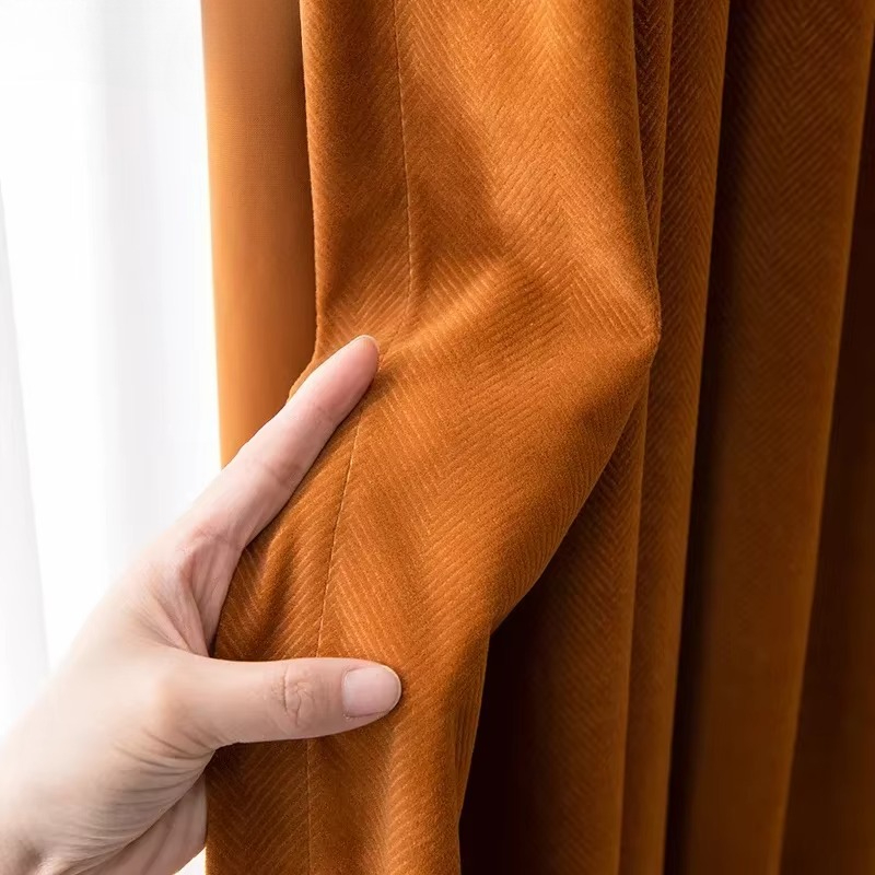Оранжевая бархатная занавеска  – обзор и цена Blackout Curtain Thick